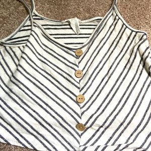 Black and white crop tank top